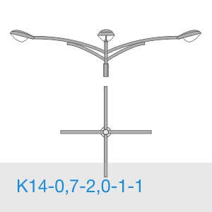 К14-0,7-2,0-1-1 консольный четырехрожковый кронштейн